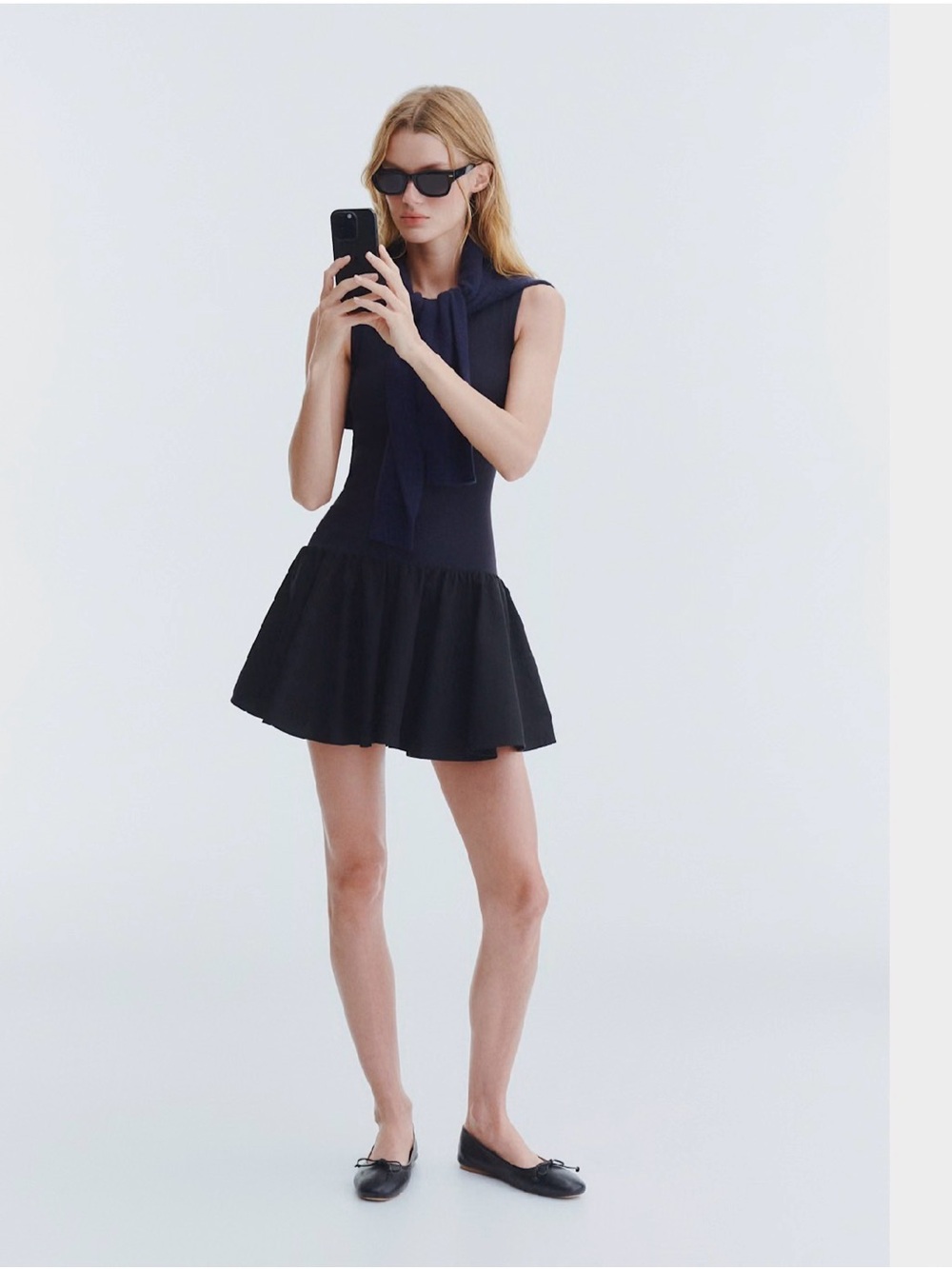 Aritzia Babaton Black drop waist dress